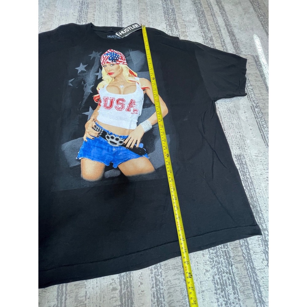 NEW Vintage Y2K Hustler Mens Black USA Damn Proud Sexy Girl Graphic T-Shirt 3XL - Picture 7 of 7